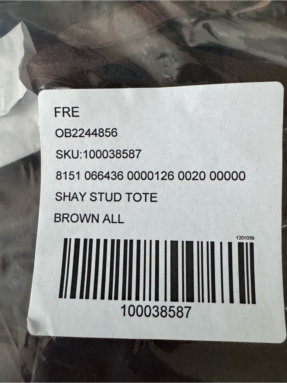 NWT We The Free Shay Stud Leather Tote ~ Espresso ~ STILL IN PACKAGING! Giftable - Picture 8 of 11